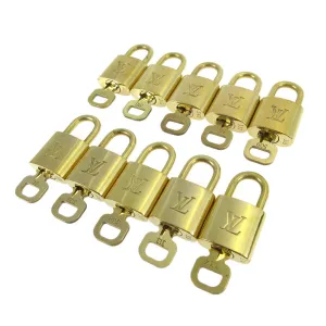 LOUIS VUITTON Padlock & Key Bag Accessories Charm 10 Piece Set Gold 10121