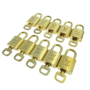 LOUIS VUITTON Padlock & Key Bag Accessories Charm 10 Piece Set Gold 10123