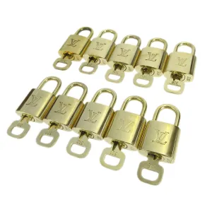 LOUIS VUITTON Padlock & Key Bag Accessories Charm 10 Piece Set Gold 10519