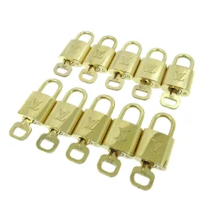 LOUIS VUITTON Padlock & Key Bag Accessories Charm 10 Piece Set Gold 20121