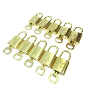 LOUIS VUITTON Padlock & Key Bag Accessories Charm 10 Piece Set Gold 20188