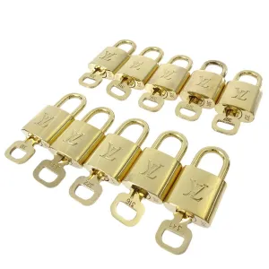LOUIS VUITTON Padlock & Key Bag Accessories Charm 10 Piece Set Gold 21230