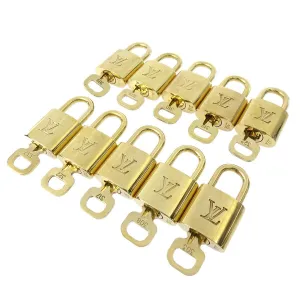 LOUIS VUITTON Padlock & Key Bag Accessories Charm 10 Piece Set Gold 50907