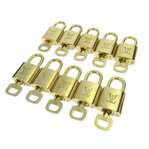 LOUIS VUITTON Padlock & Key Bag Accessories Charm 10 Piece Set Gold 60264
