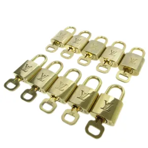LOUIS VUITTON Padlock & Key Bag Accessories Charm 10 Piece Set Gold 70198