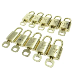 LOUIS VUITTON Padlock & Key Bag Accessories Charm 10 Piece Set Gold 71818