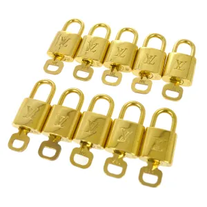 LOUIS VUITTON Padlock & Key Bag Accessories Charm 10 Piece Set Gold 80695