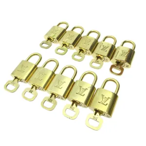 LOUIS VUITTON Padlock & Key Bag Accessories Charm 10 Piece Set Gold 81353