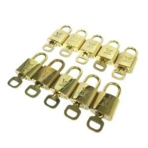 LOUIS VUITTON Padlock & Key Bag Accessories Charm 10 Piece Set Gold 82199