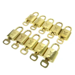 LOUIS VUITTON Padlock & Key Bag Accessories Charm 10 Piece Set Gold 82594