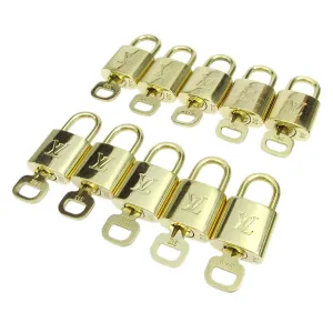 LOUIS VUITTON Padlock & Key Bag Accessories Charm 10 Piece Set Gold 82712