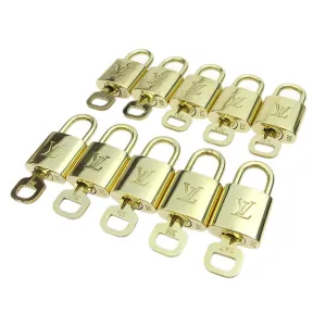 LOUIS VUITTON Padlock & Key Bag Accessories Charm 10 Piece Set Gold 82713