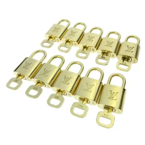 LOUIS VUITTON Padlock & Key Bag Accessories Charm 10 Piece Set Gold 82746
