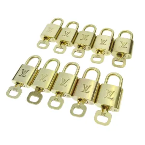 LOUIS VUITTON Padlock & Key Bag Accessories Charm 10 Piece Set Gold 90045