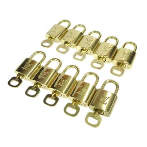LOUIS VUITTON Padlock & Key Bag Accessories Charm 10 Piece Set Gold 92402