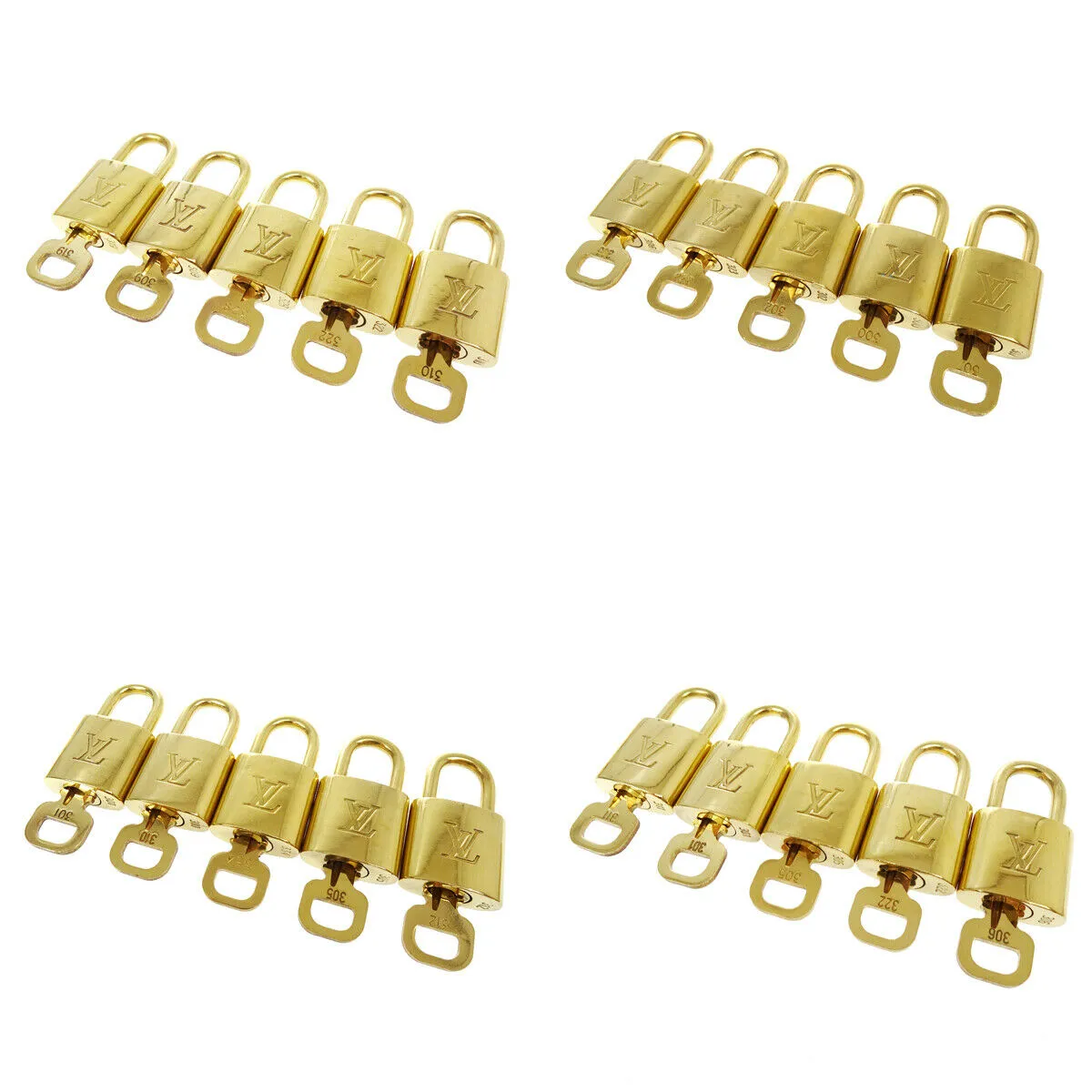 LOUIS VUITTON Padlock & Key Bag Accessories Charm 100 Piece Set Gold 70708