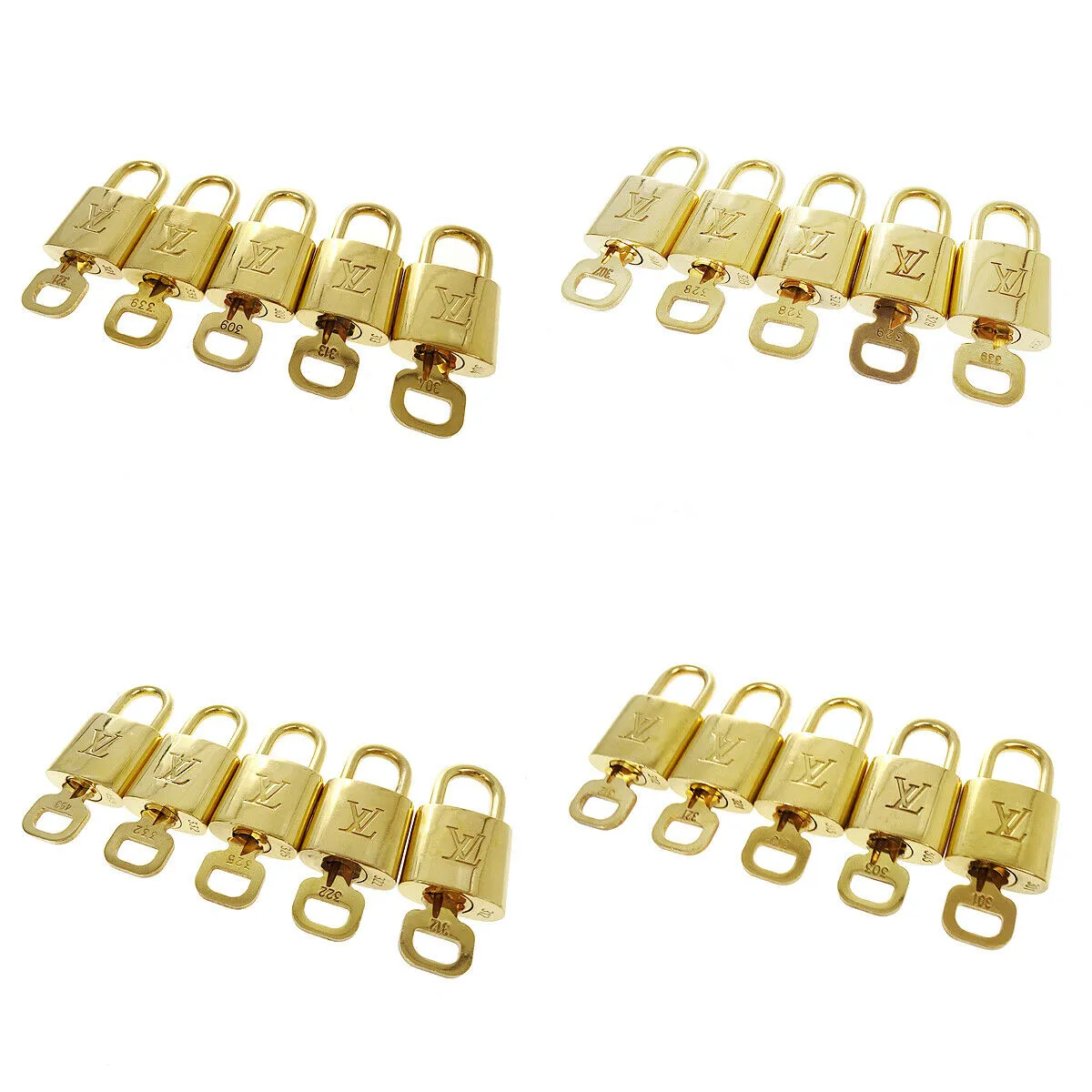 LOUIS VUITTON Padlock & Key Bag Accessories Charm 100 Piece Set Gold 70708