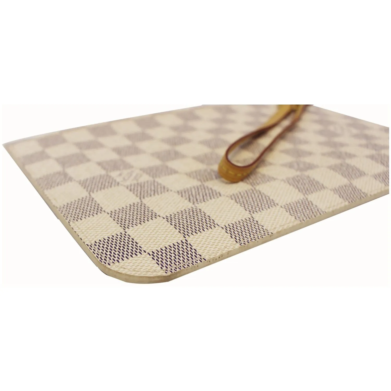 LOUIS VUITTON Pochette Wristlet Pouch Damier Azur Neverfull MM White