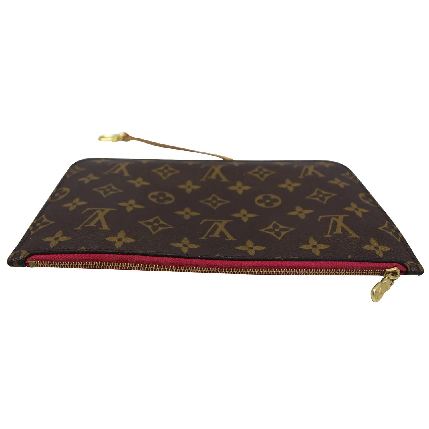 LOUIS VUITTON Pochette Wristlet Pouch Monogram Canvas Neverfull Fuchsia