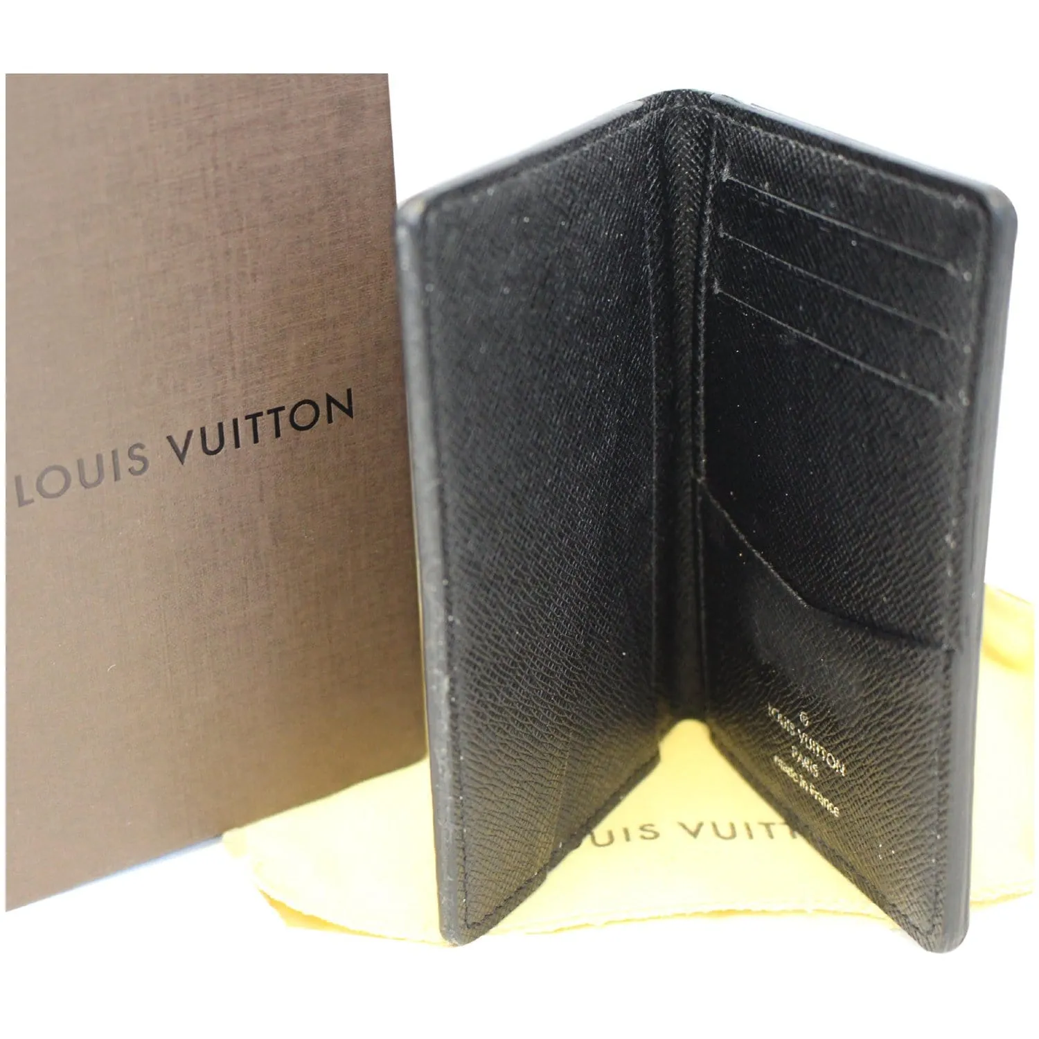LOUIS VUITTON Pocket Organizer Damier Graphite Card Case Black