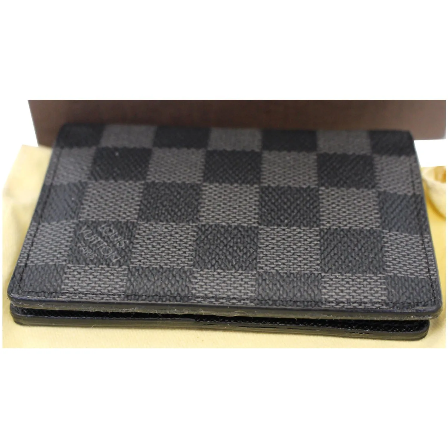 LOUIS VUITTON Pocket Organizer Damier Graphite Card Case Black