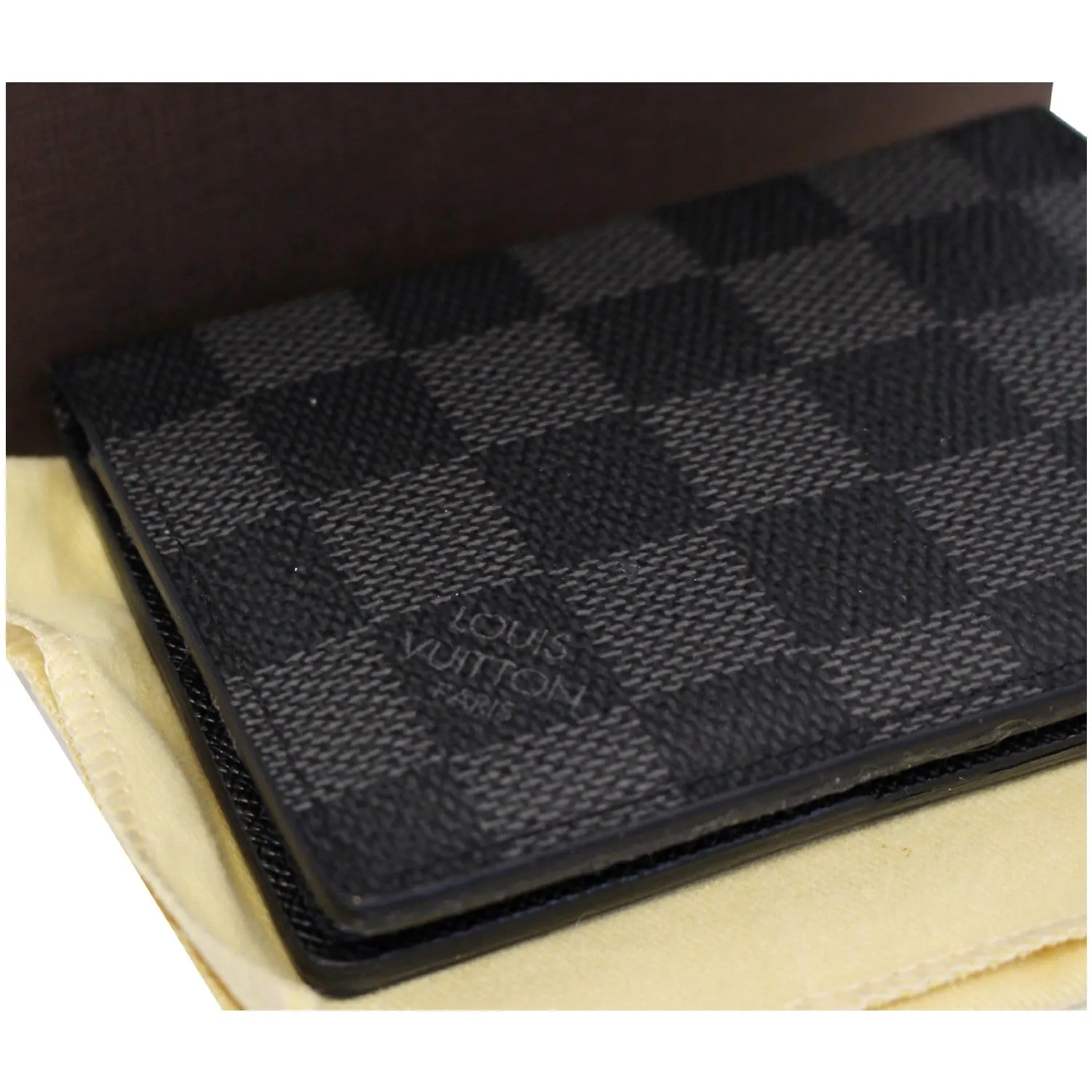 LOUIS VUITTON Pocket Organizer Damier Graphite Card Case Black