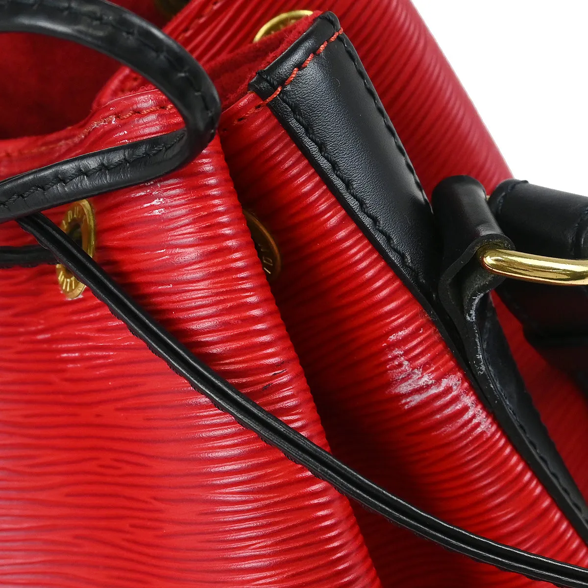 Louis Vuitton Red Black Epi Petite Noe Bucket Shoulder Bag M44172 AR1905 XX28525