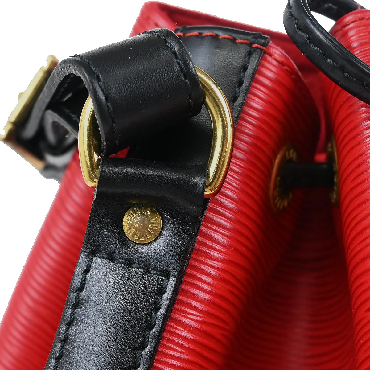 Louis Vuitton Red Black Epi Petite Noe Bucket Shoulder Bag M44172 AR1905 XX28525
