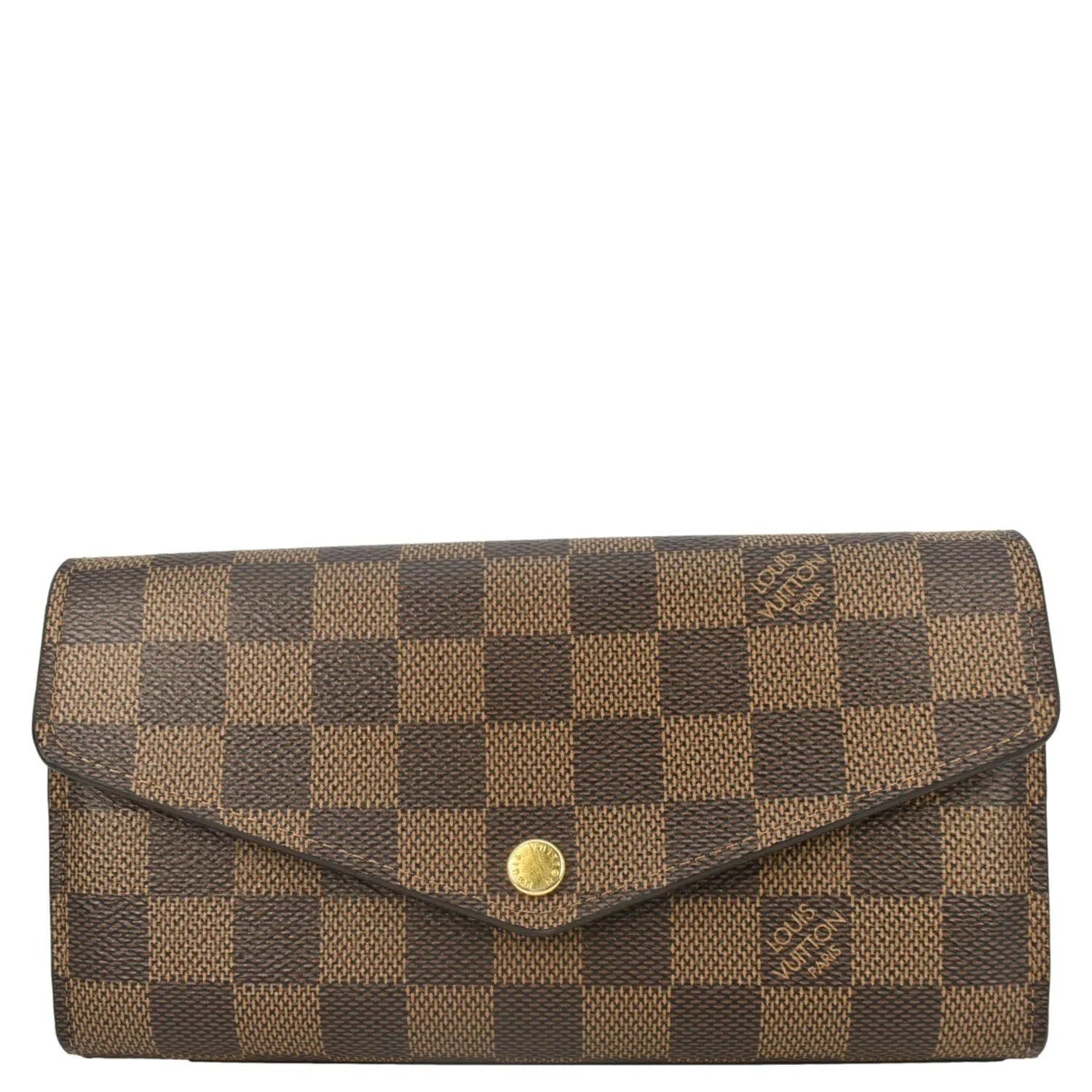 LOUIS VUITTON Sarah Damier Ebene Wallet Brown