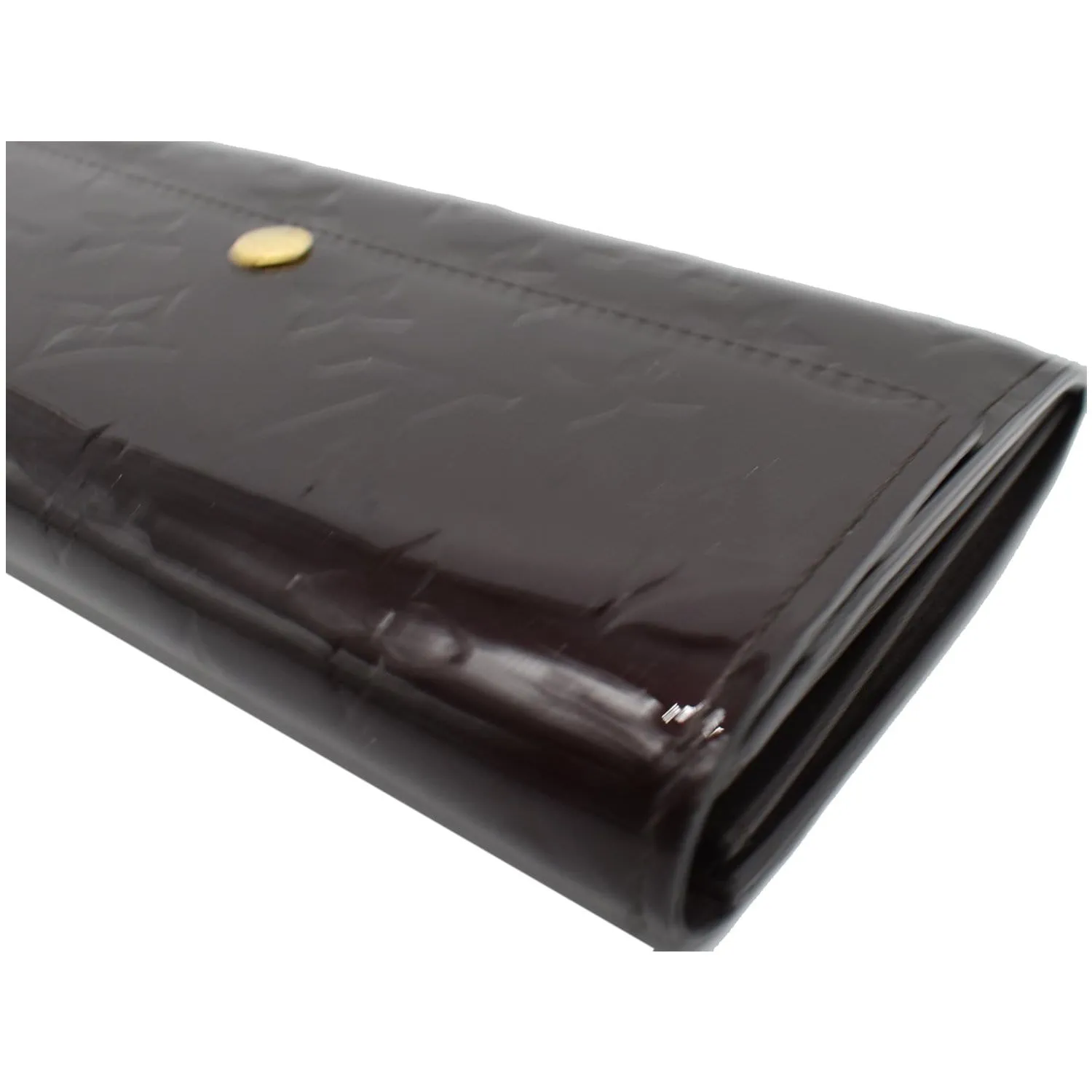 LOUIS VUITTON Sarah Monogram Vernis Leather Wallet Amarante Red