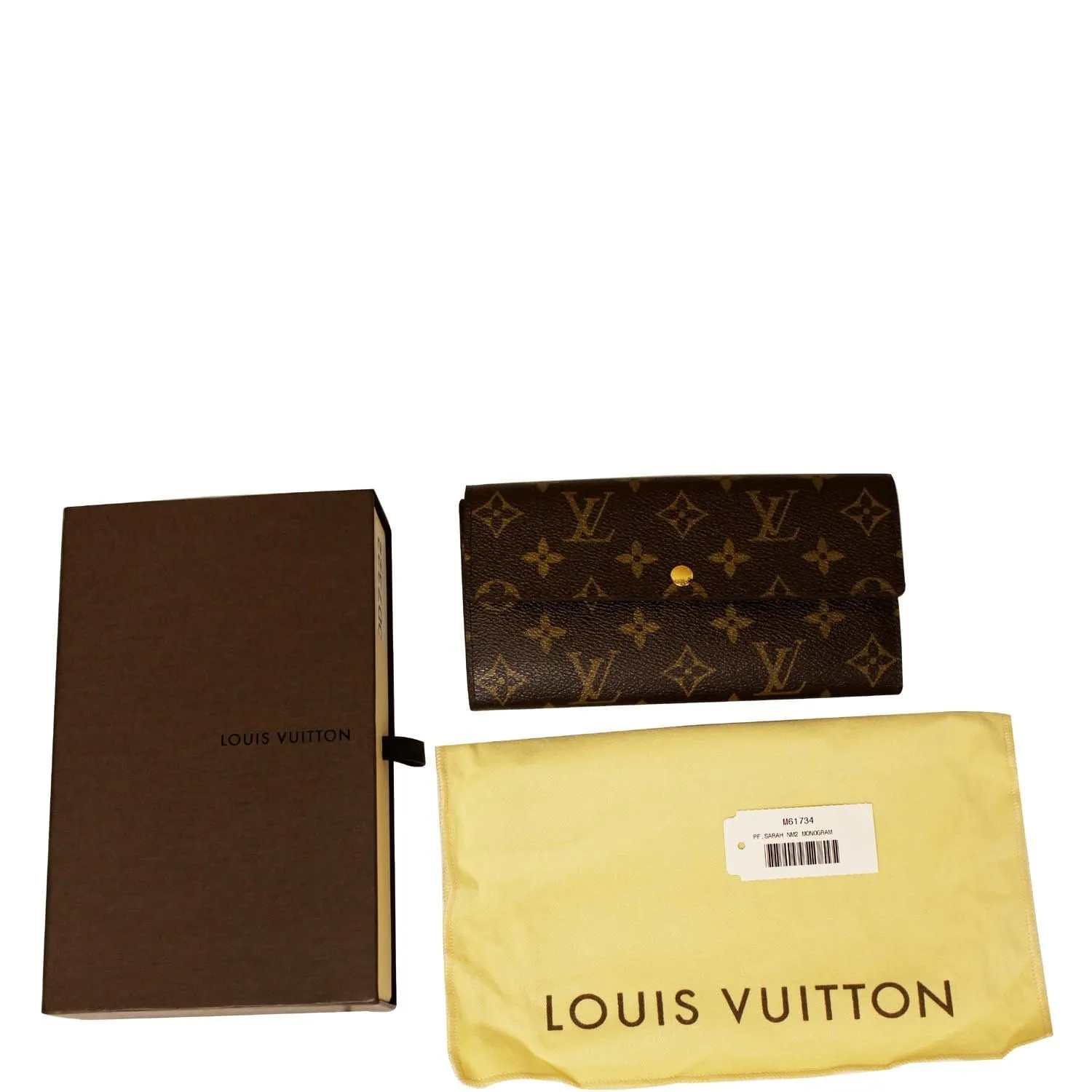 LOUIS VUITTON Sarah NM Monogram Canvas Wallet Brown