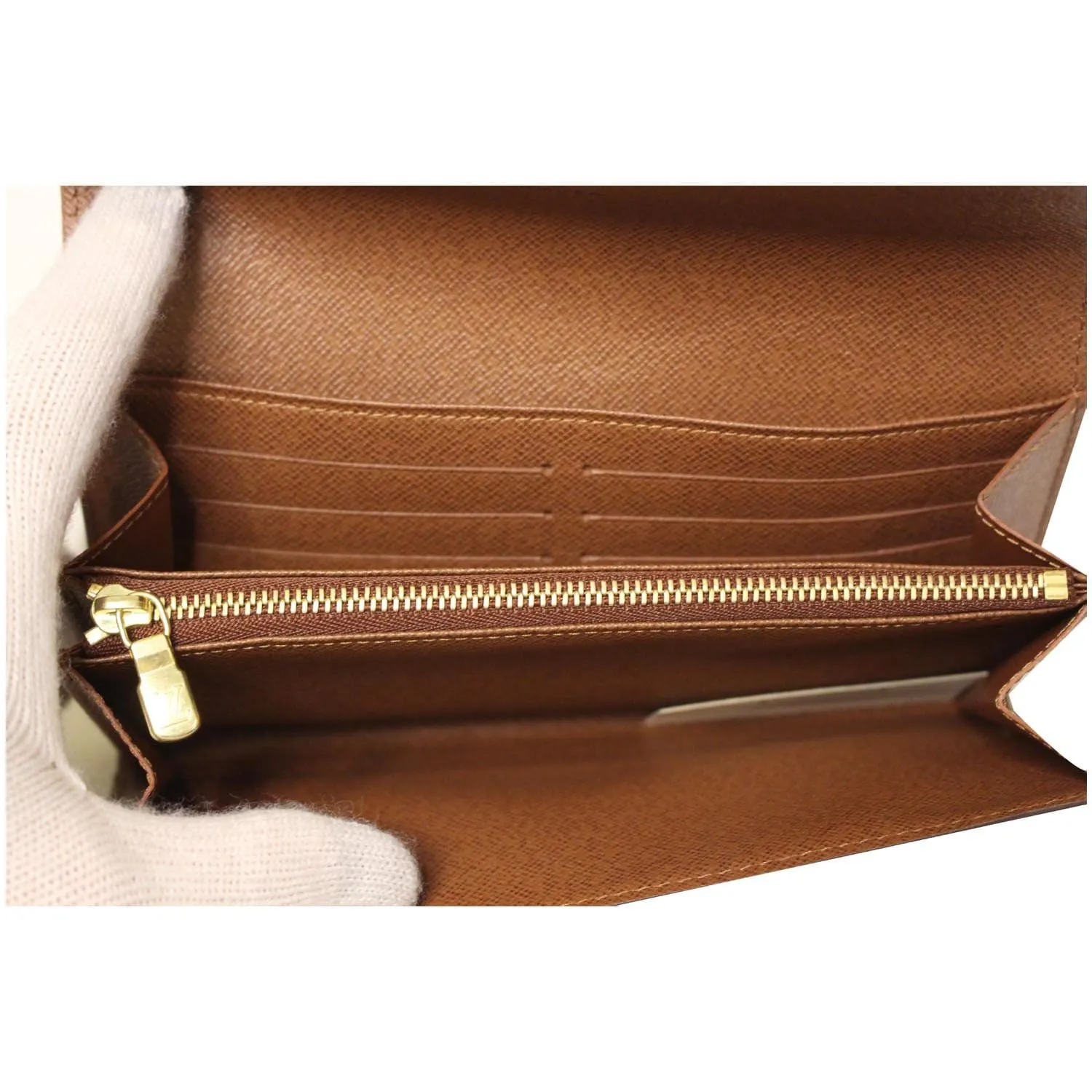 LOUIS VUITTON Sarah NM Monogram Canvas Wallet Brown