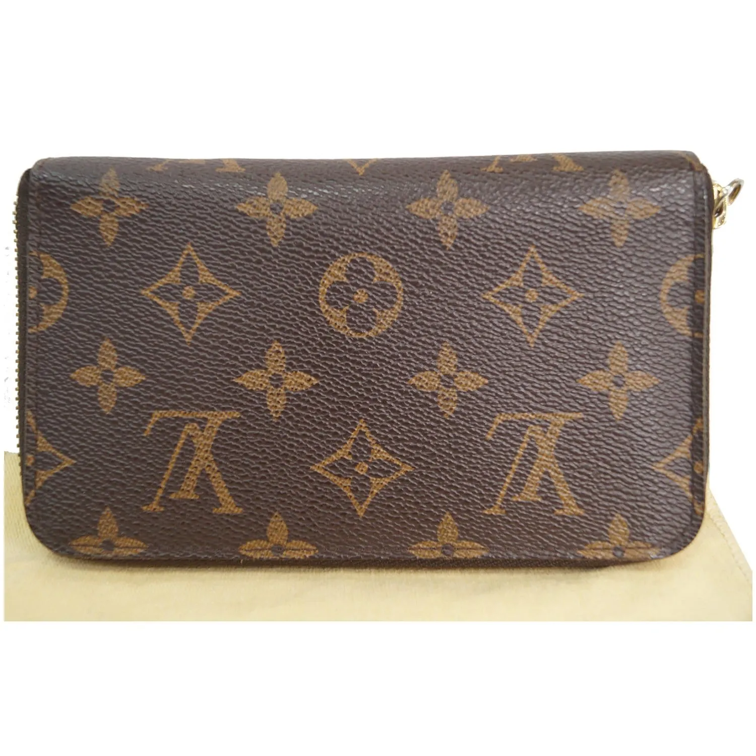 LOUIS VUITTON Zippy Monogram Canvas Organizer Wallet Brown