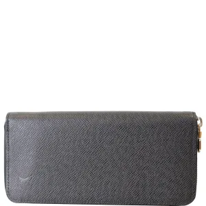 LOUIS VUITTON Zippy Vertical Taiga Long Wallet Black