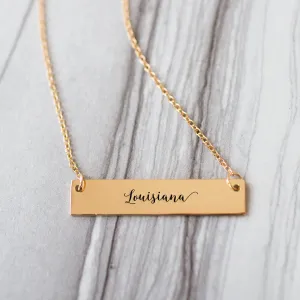 Louisiana Gold / Silver Bar Necklace