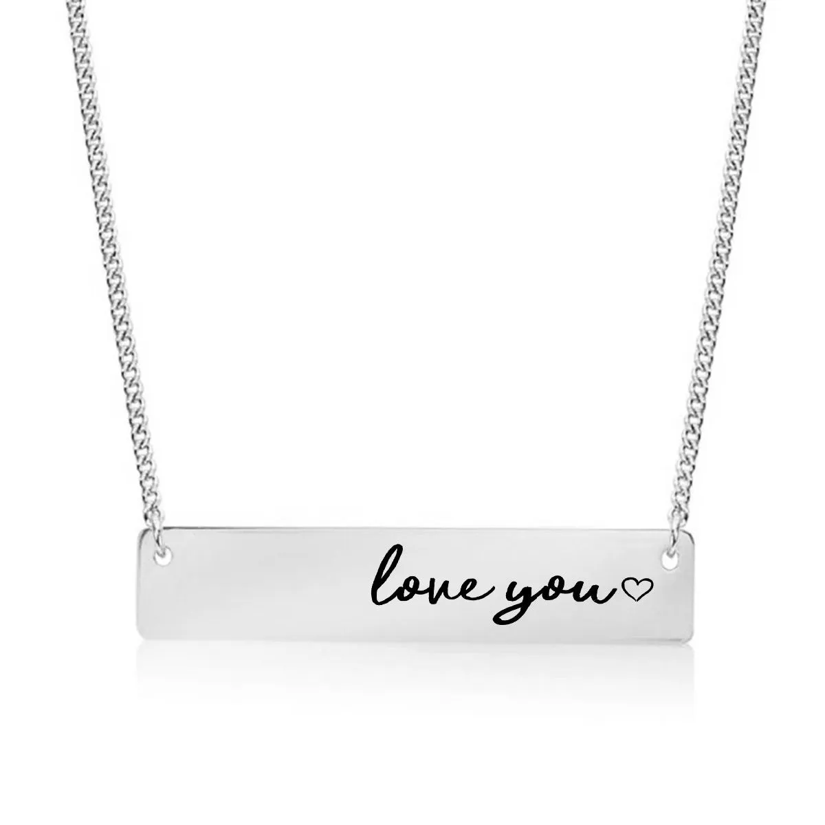 Love You Gold / Silver Bar Necklace