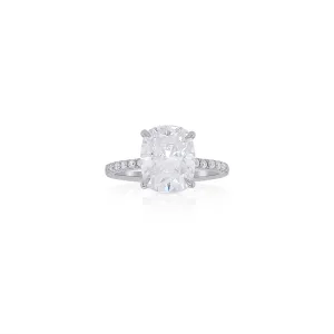 Low Profile Hidden Halo Engagement Ring