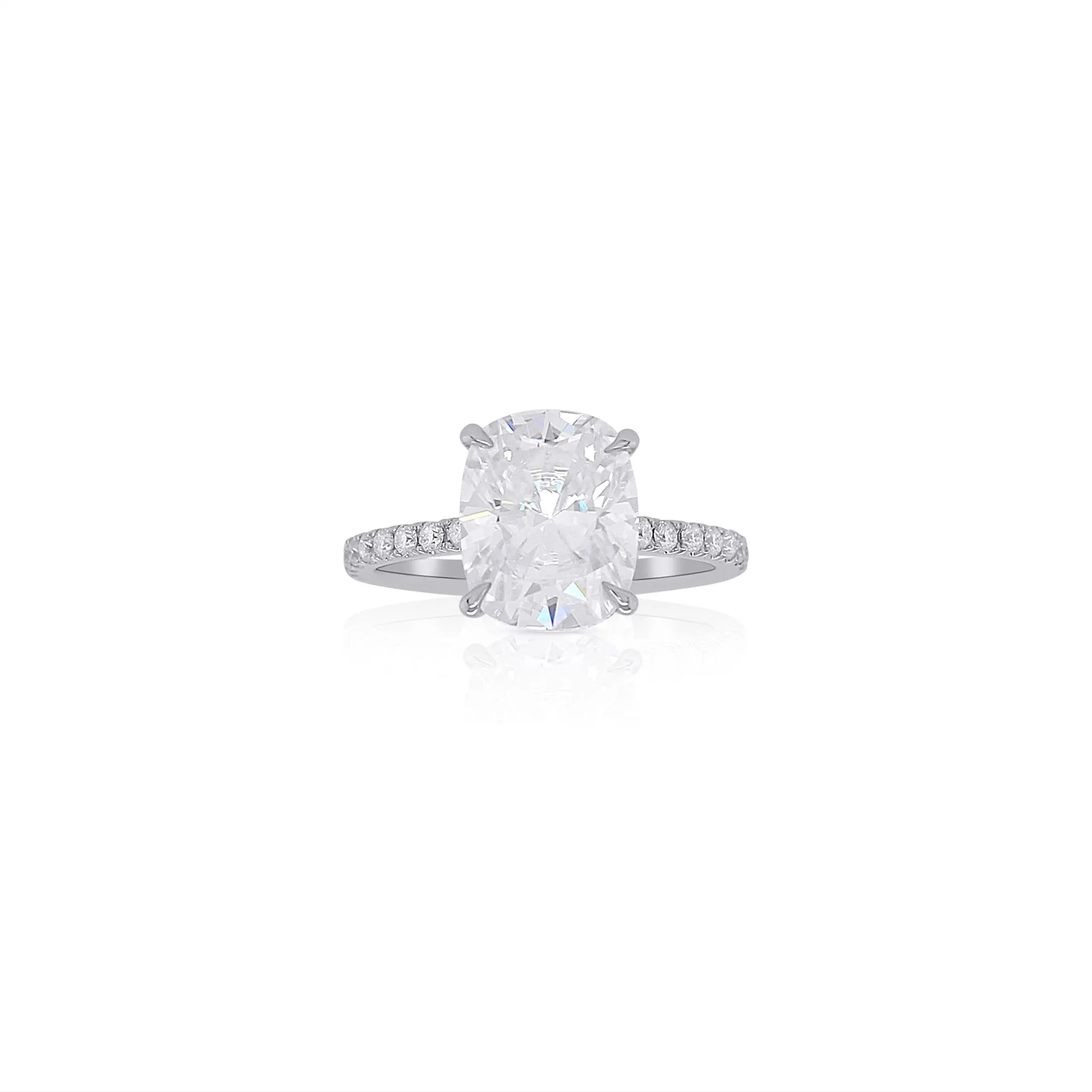 Low Profile Hidden Halo Engagement Ring
