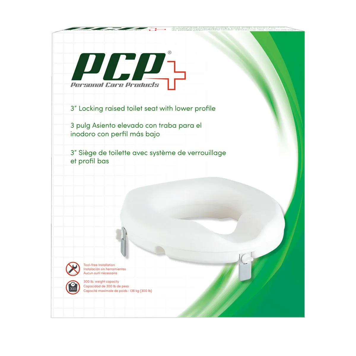 Low Profile Molded Toilet Seat Riser - 3" Rise
