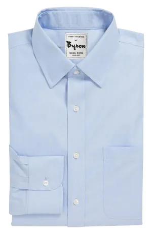 Lt Blue Solid Shirt, Medium Spread Collar, Rounded Cuff