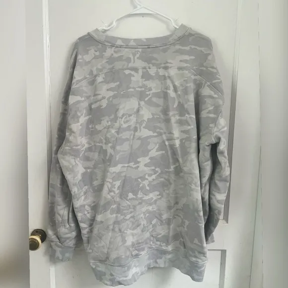 Lululemon Perfectly Oversized CrewIncognito Camo Alpine White Multi Sweater