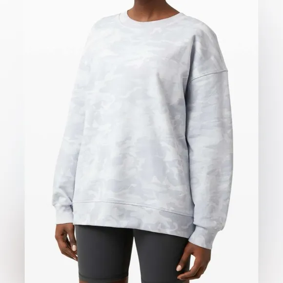 Lululemon Perfectly Oversized CrewIncognito Camo Alpine White Multi Sweater