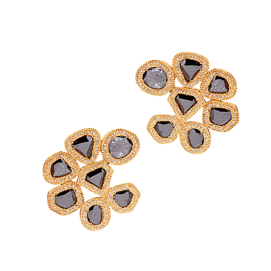 Luminosity Black Diamond Slice Stud Earrings