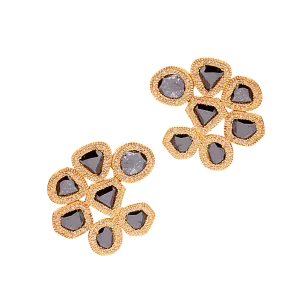 Luminosity Black Diamond Slice Stud Earrings