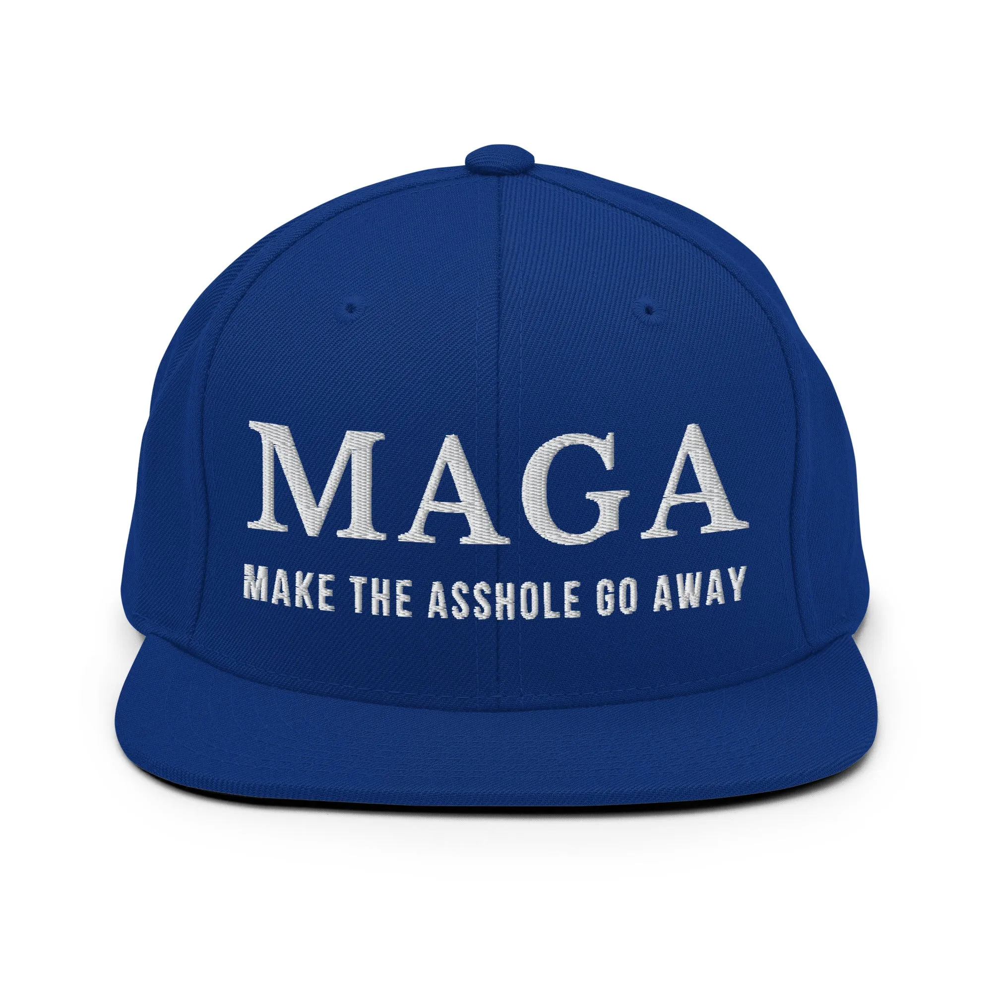 MAGA Make The Asshole Go Away Snapback Hat, Anti Trump Embroidered Hat