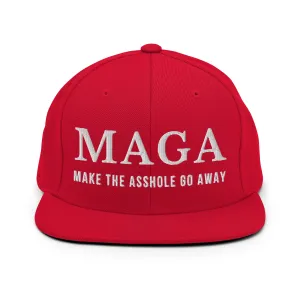 MAGA Make The Asshole Go Away Snapback Hat, Anti Trump Embroidered Hat