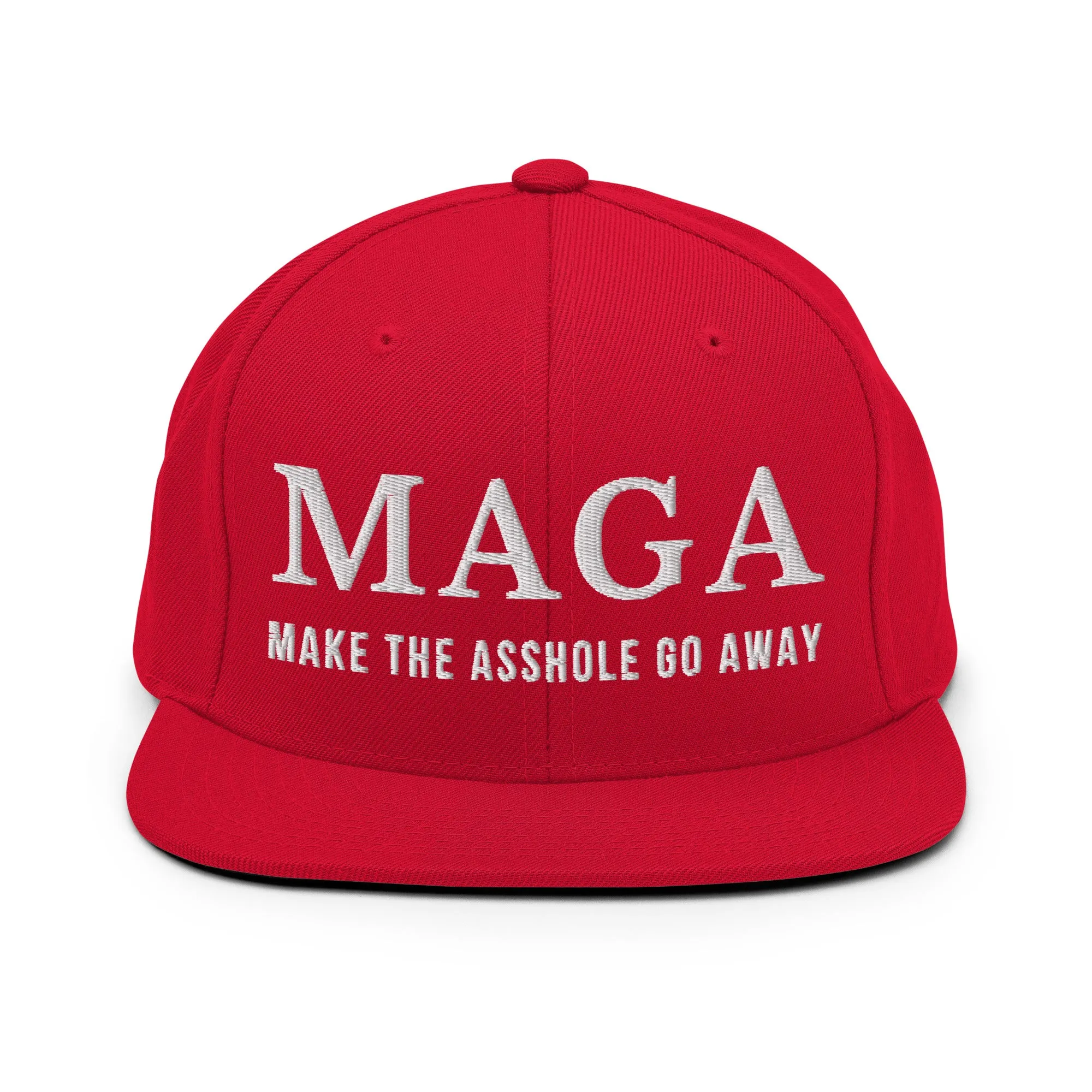 MAGA Make The Asshole Go Away Snapback Hat, Anti Trump Embroidered Hat