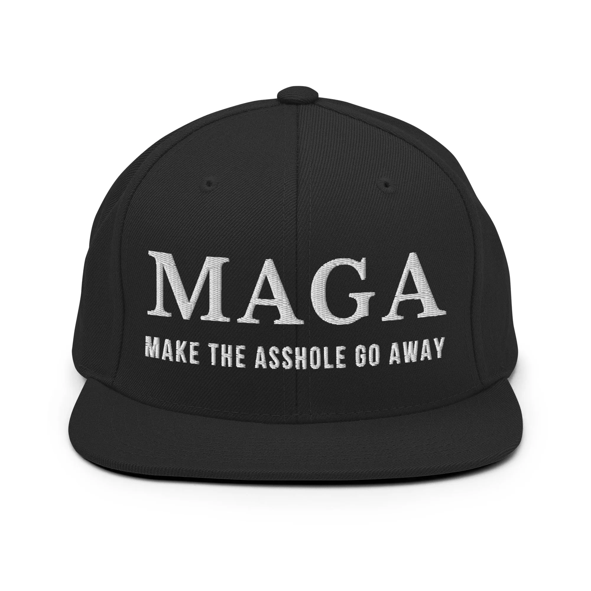 MAGA Make The Asshole Go Away Snapback Hat, Anti Trump Embroidered Hat