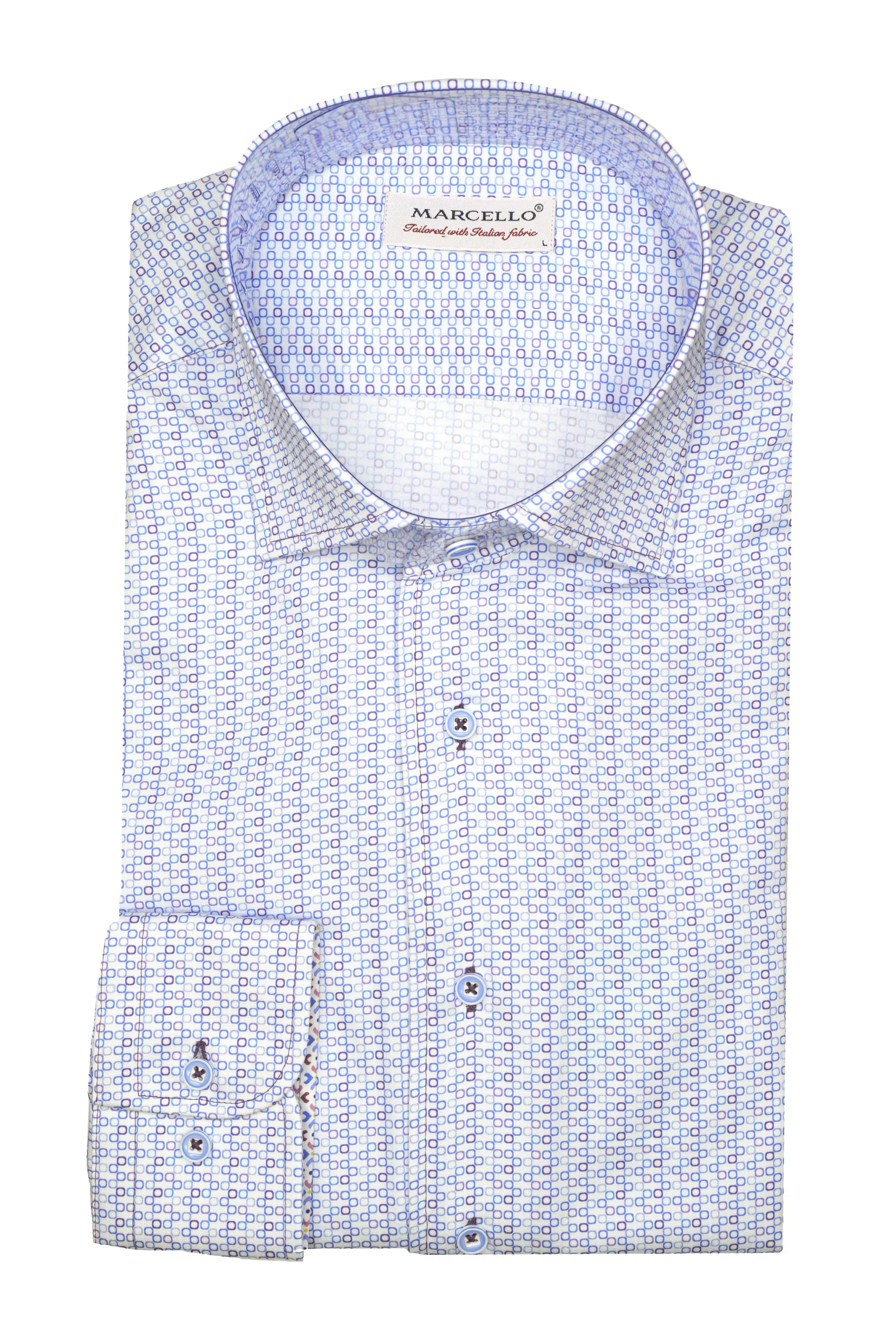 Marcello Linked Circles Shirt - Sky