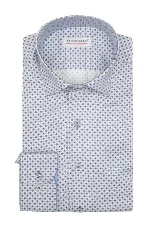 Marcello Linked Medallions Shirt - Navy